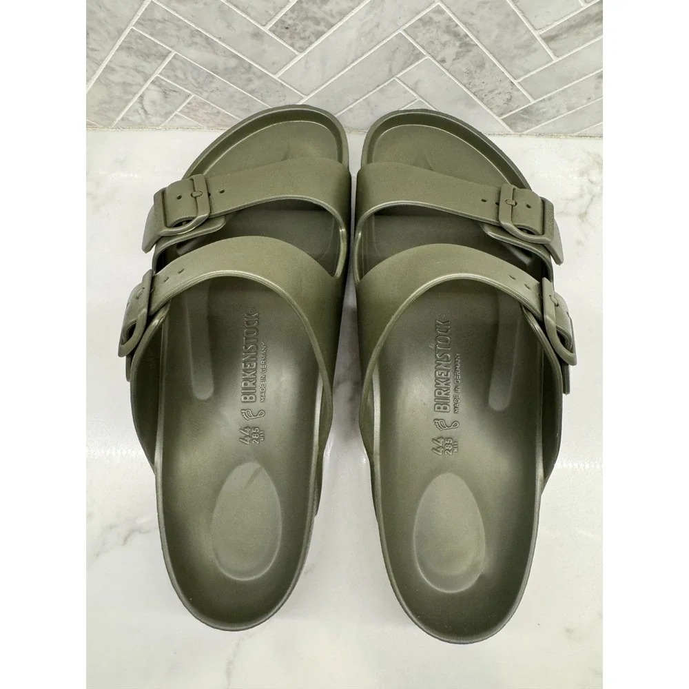 Birkenstock Arizona Essentials EVA Sandals Mens Size 11 44 Khaki Slip On Slides